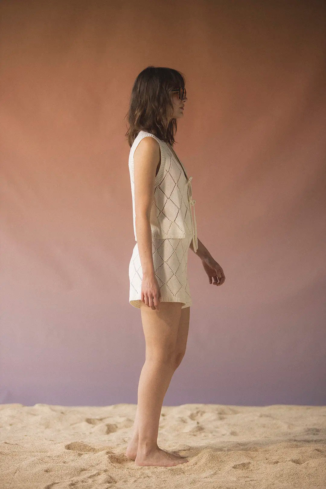 Ivory Knitted Short