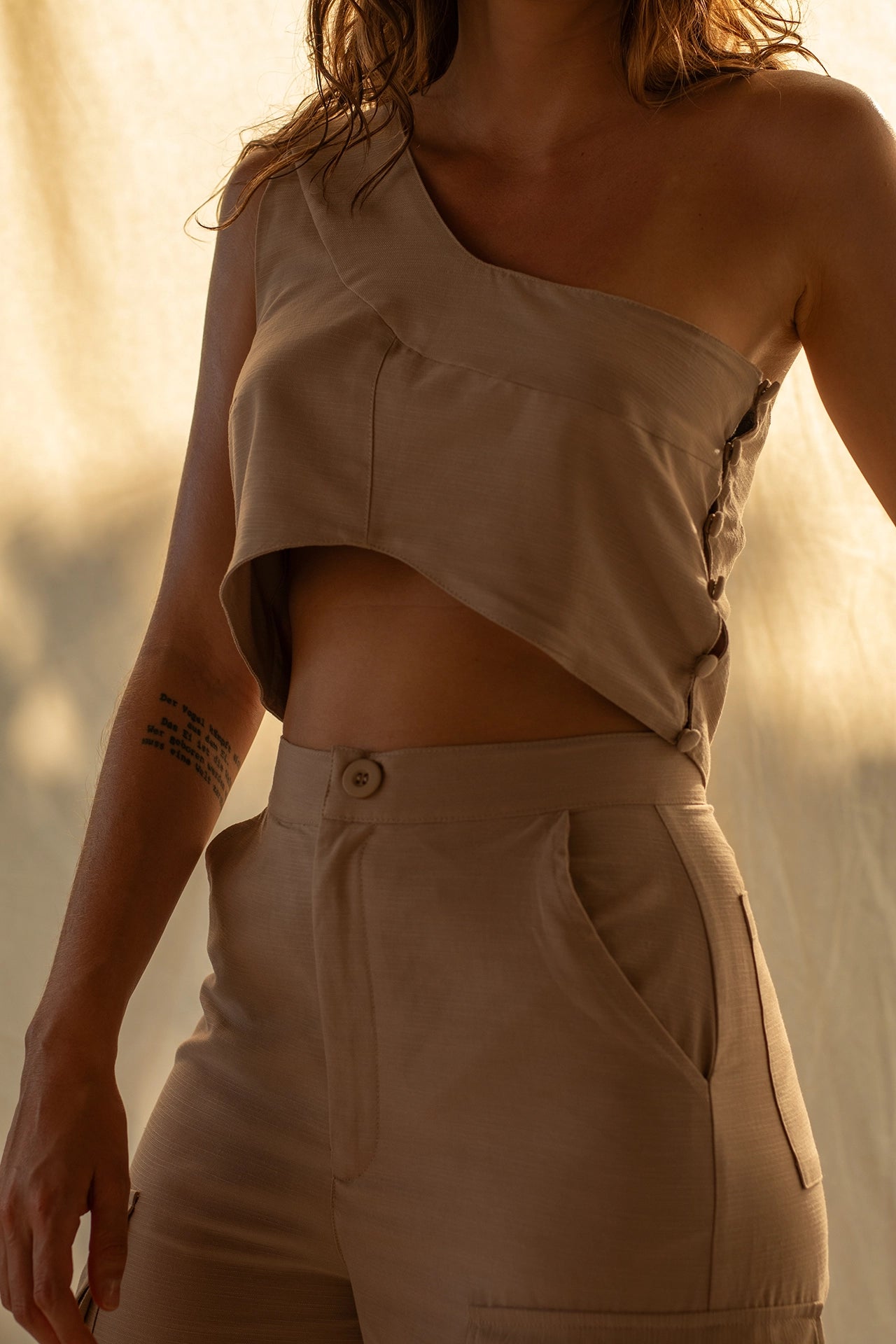 Greige Sunrise Crop Top