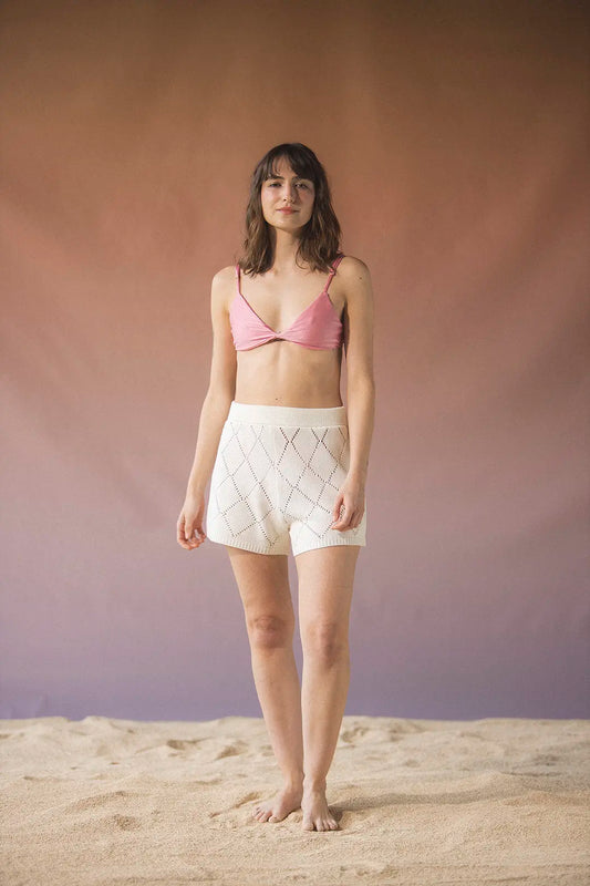 Ivory Knitted Short