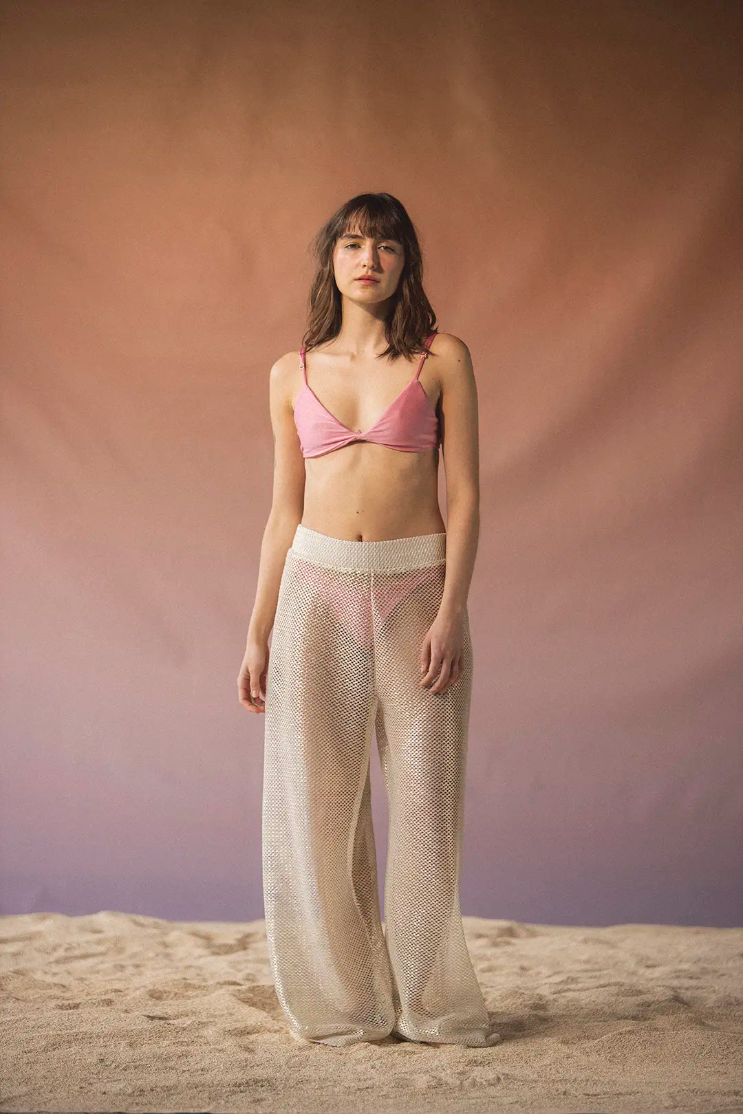 Ivory Metallic Cosmo Pants