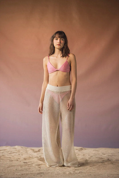 Ivory Metallic Cosmo Pants