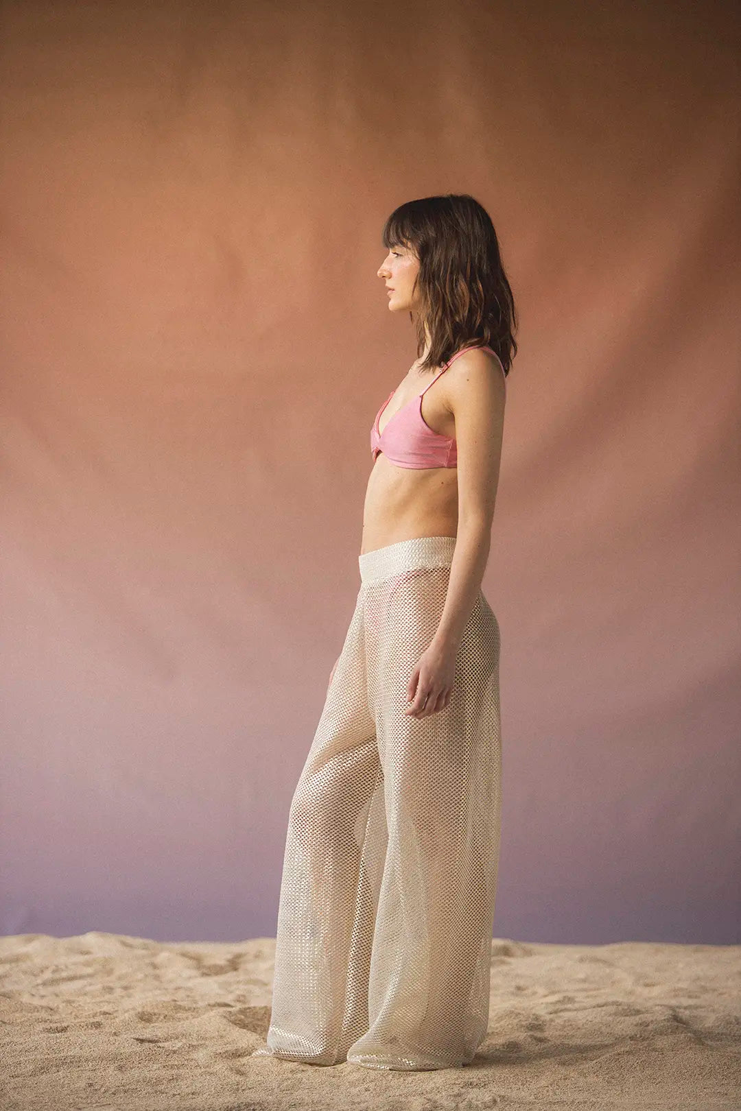 Ivory Metallic Cosmo Pants