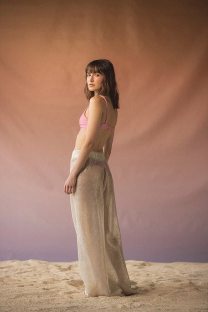 Ivory Metallic Cosmo Pants