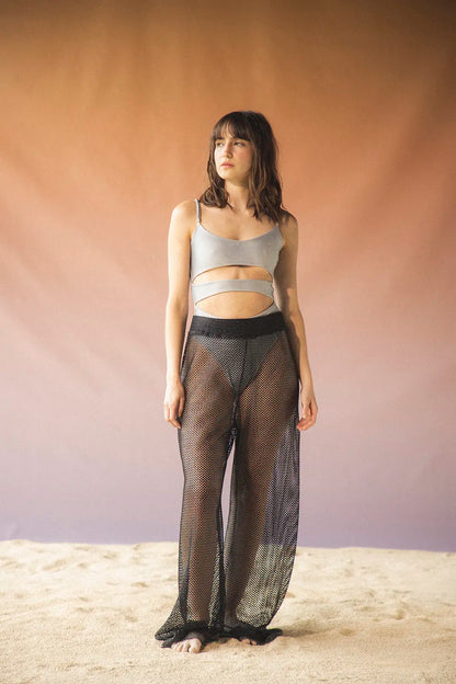 Black Metallic Cosmo Pants