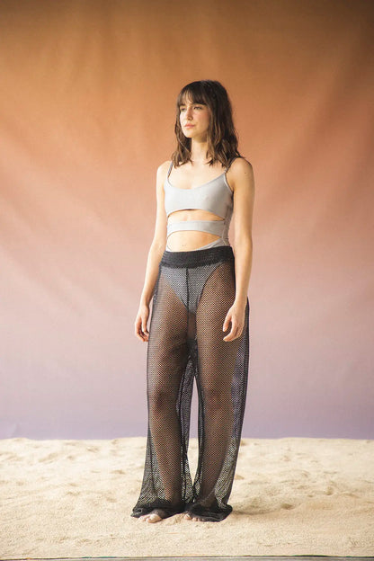 Black Metallic Cosmo Pants