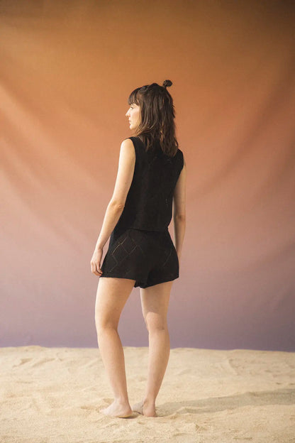 Black Knitted Short