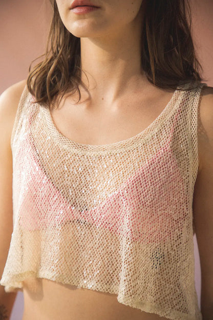 Champagne Sequins Top