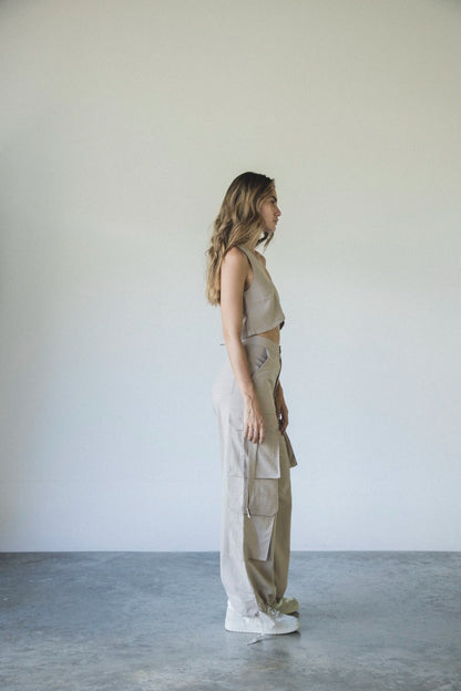 Greige Sunrise Cargo Pants